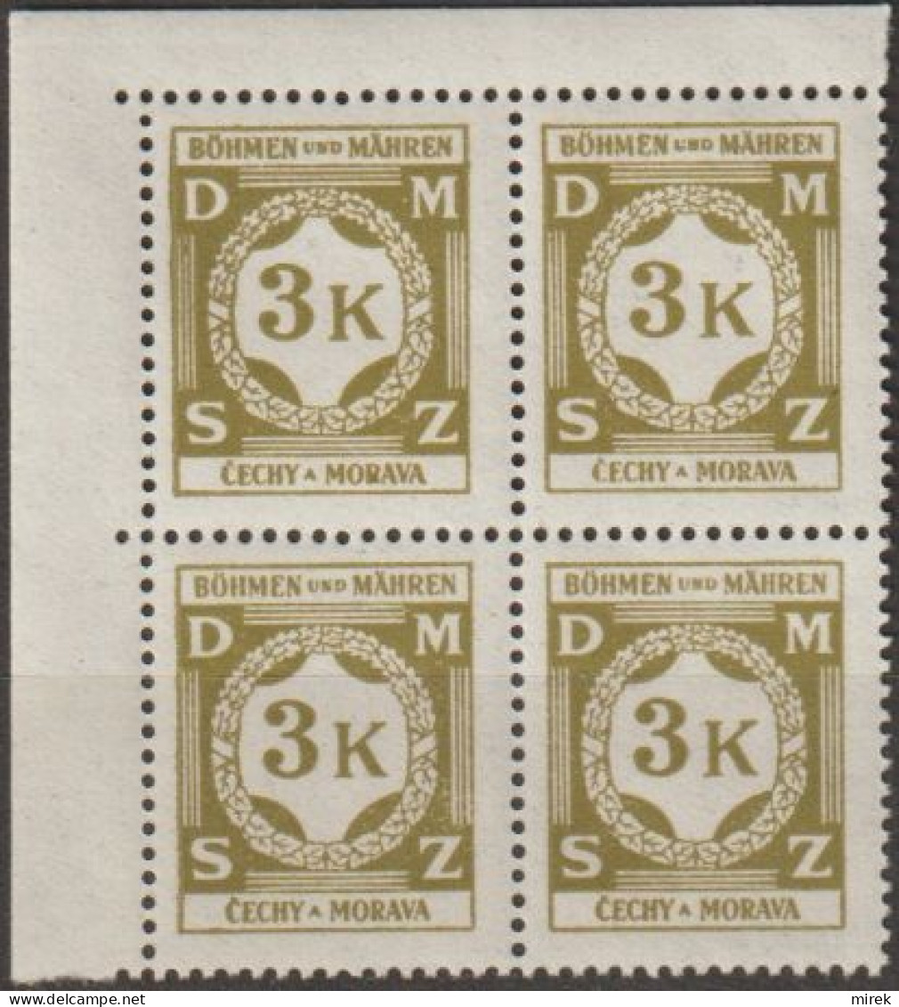 34/ Pof. SL 12, Corner 4-block - Unused Stamps