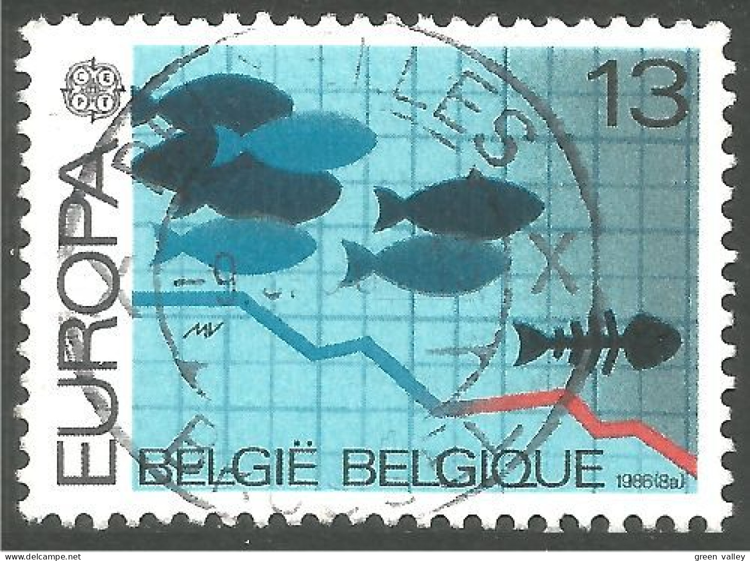 EU86-28 EUROPA CEPT 1986 Belgique Poissons Fish - Ernährung