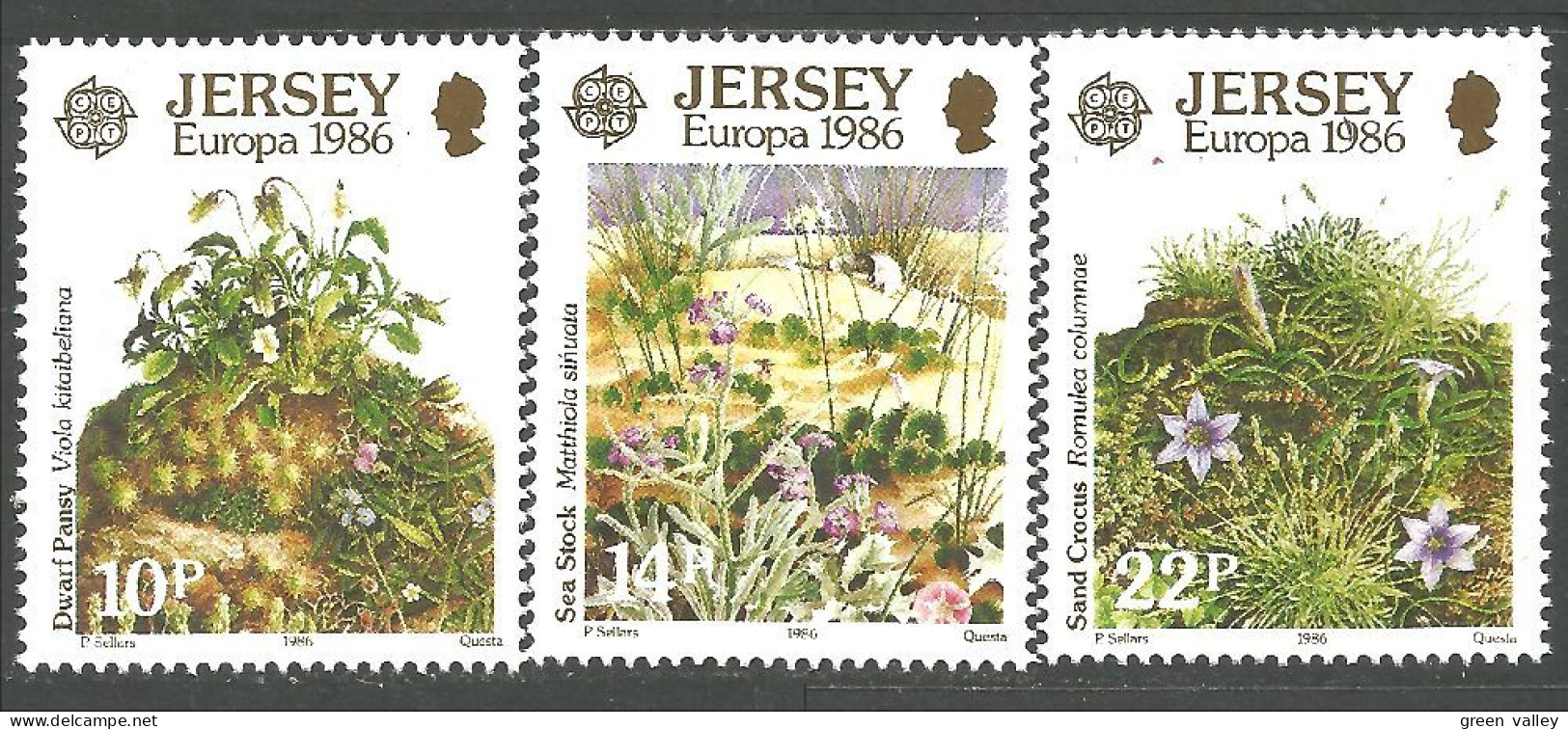 EU86-18a EUROPA CEPT 1986 Jersey Fleurs Flowers Blumen MNH ** Neuf SC - 1986