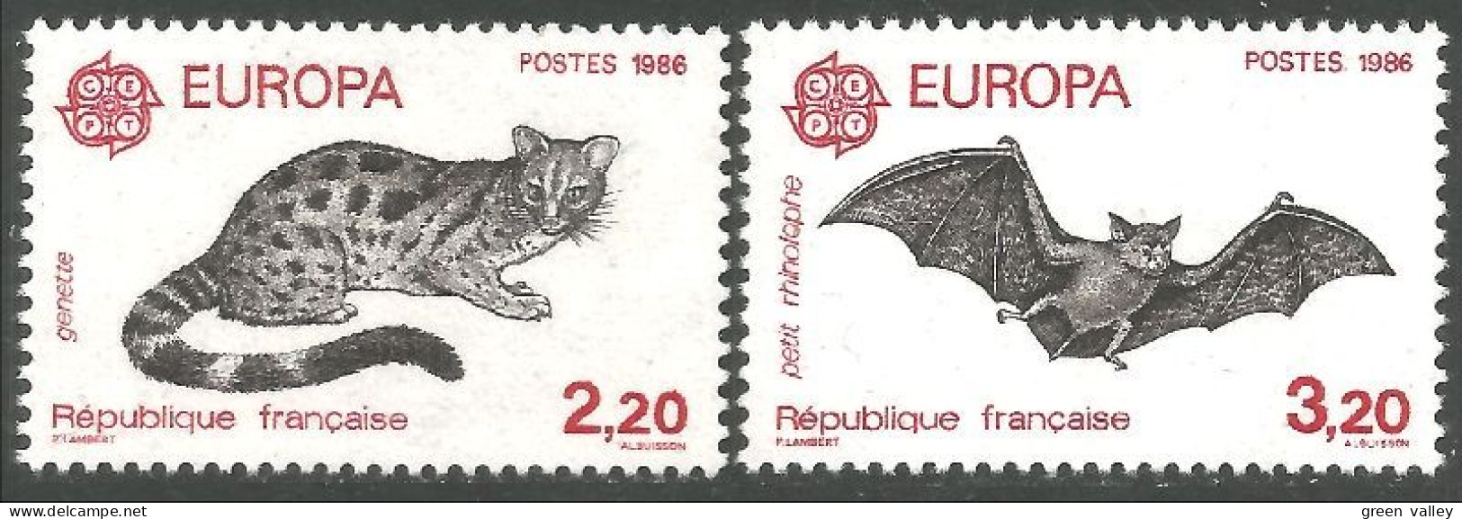 EU86-10a EUROPA CEPT 1986 France Chauve-souris Genette Bat MNH ** Neuf SC - 1986