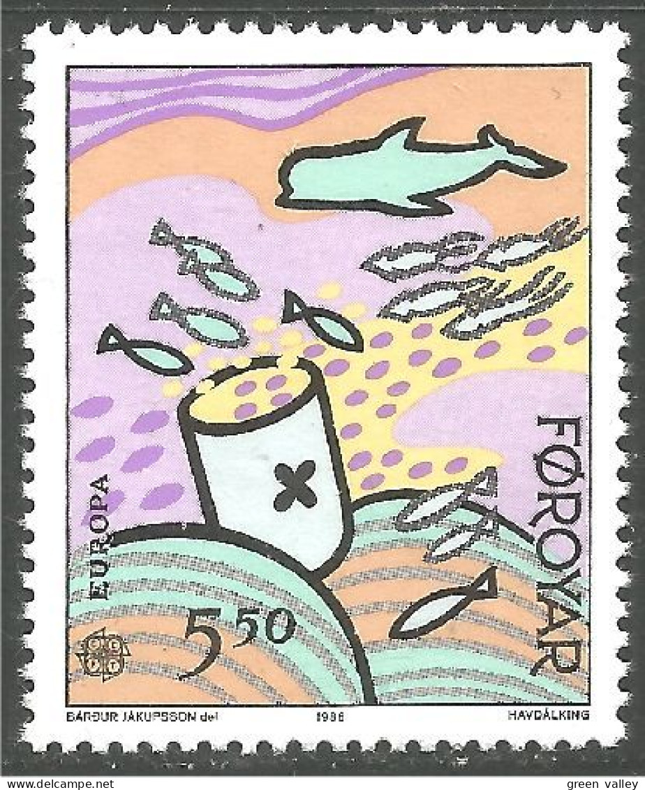 EU86-9b EUROPA CEPT 1986 Faroe Foroyar Poissons Fish Baleine Whale MNH ** Neuf SC - Alimentación