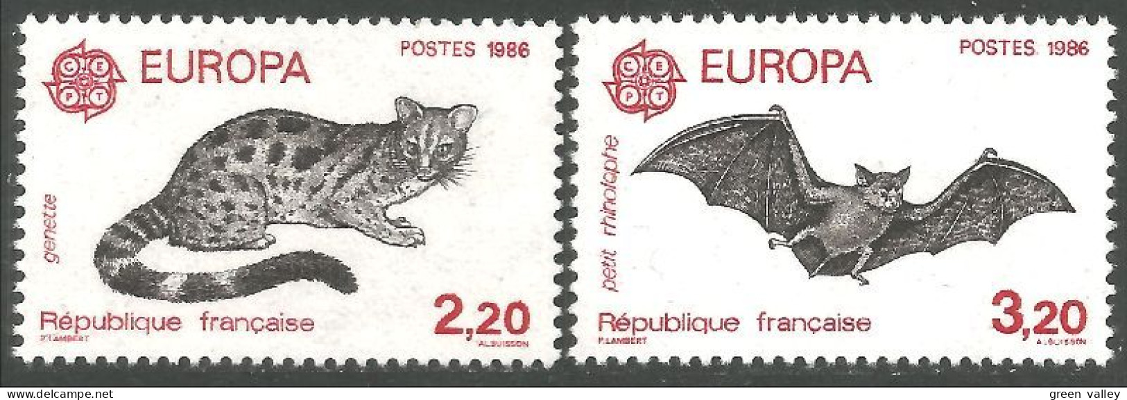 EU86-10c EUROPA CEPT 1986 France Chauve-souris Genette Bat MNH ** Neuf SC - 1986