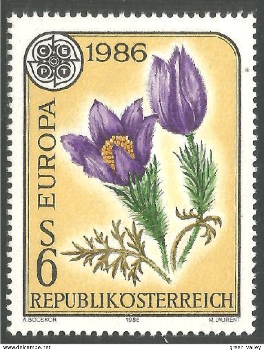 EU86-7c EUROPA CEPT 1986 Osterreich Fleur Flower Blume MNH ** Neuf SC - Sonstige & Ohne Zuordnung