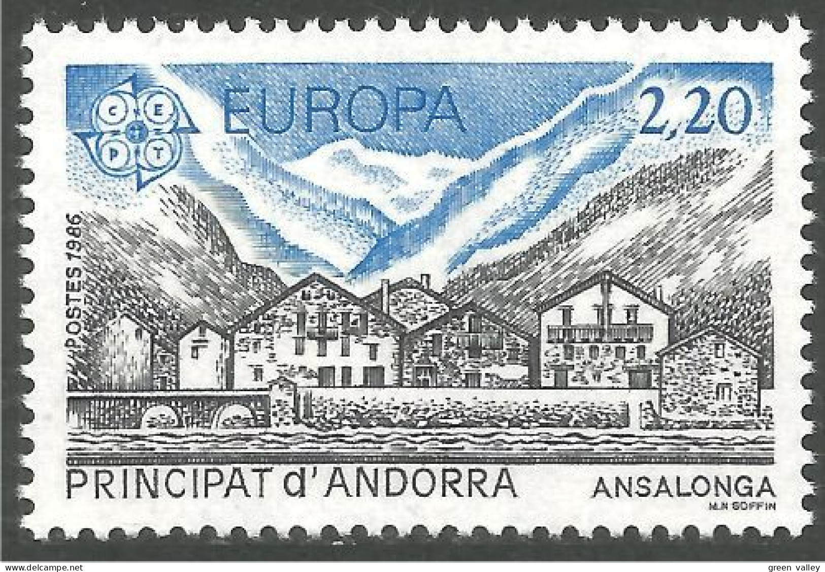 EU86-2b EUROPA CEPT 1986 Andorre Village Ansalonga MNH ** Neuf SC - Ongebruikt