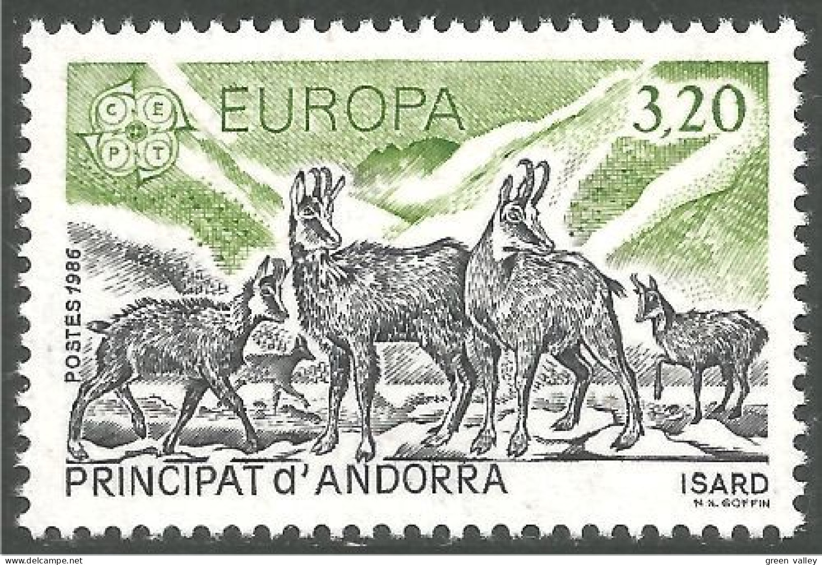 EU86-3b EUROPA CEPT 1986 Andorre Isard Chamois MNH ** Neuf SC - Unused Stamps