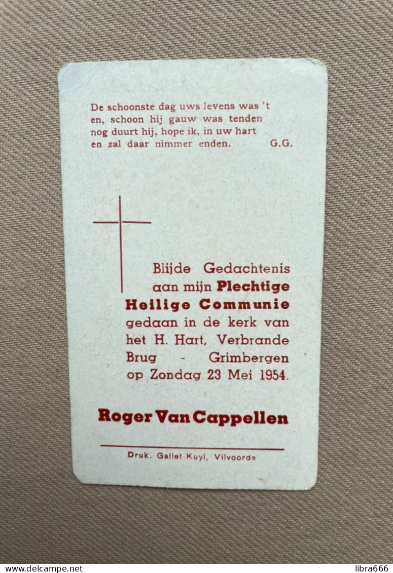 Communie - VAN CAPPELLEN Roger - 1954 - H. Hart - VERBRANDE BRUG - GRIMBERGEN - Communion