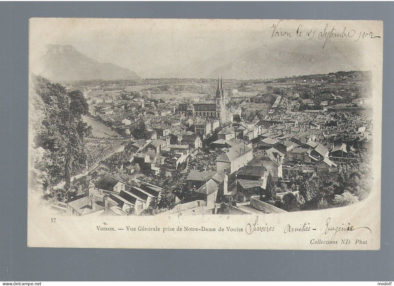 CPA - 38 - Voiron - Vue Générale Prise De Notre-Dame De Vouïse - Circulée En 1902 - Voiron