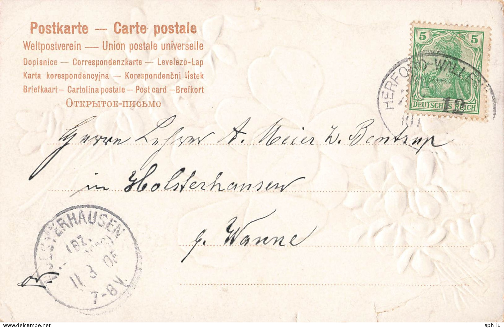 Bahnpost (Ambulant; R.P.O./T.P.O.) Herford-Wallenhorst (ZA2533) - Lettres & Documents