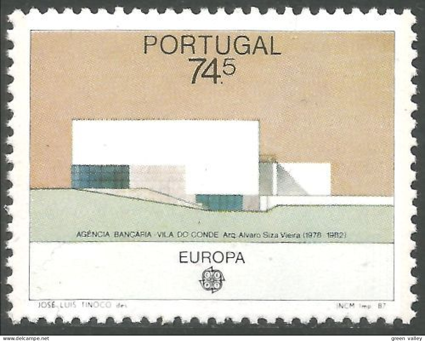 EU87-18b EUROPA-CEPT 1987 Portugal Architecture Moderne Banque Bank MNH ** Neuf SC - Monete