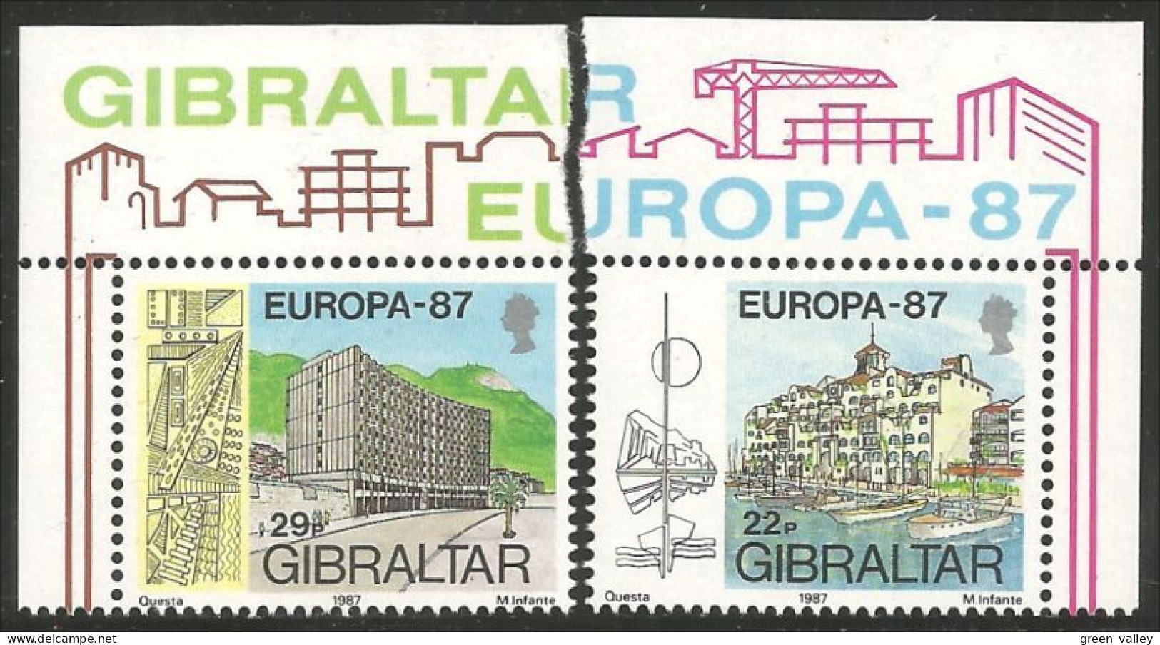 EU87-9 EUROPA-CEPT 1987 Gibraltar Bateaux Boats Schiffe MNH ** Neuf SC - Boten