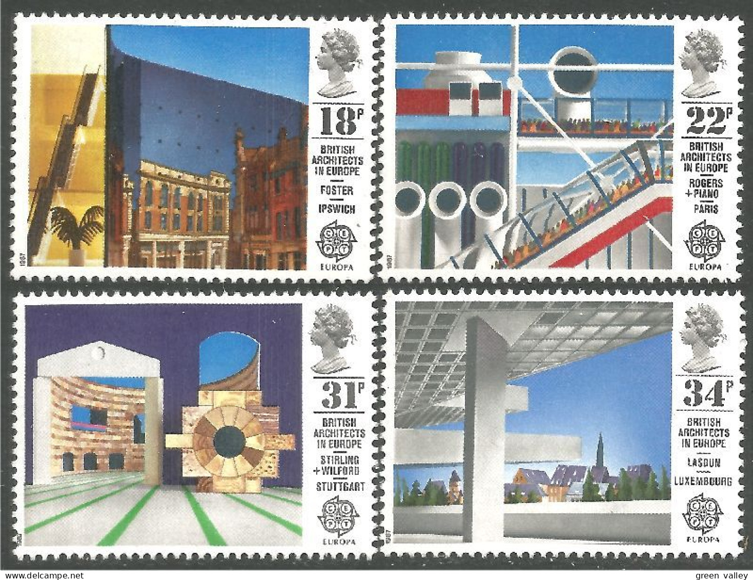 EU87-11b EUROPA-CEPT 1987 Grande Bretagne Architecture MNH ** Neuf SC - Neufs