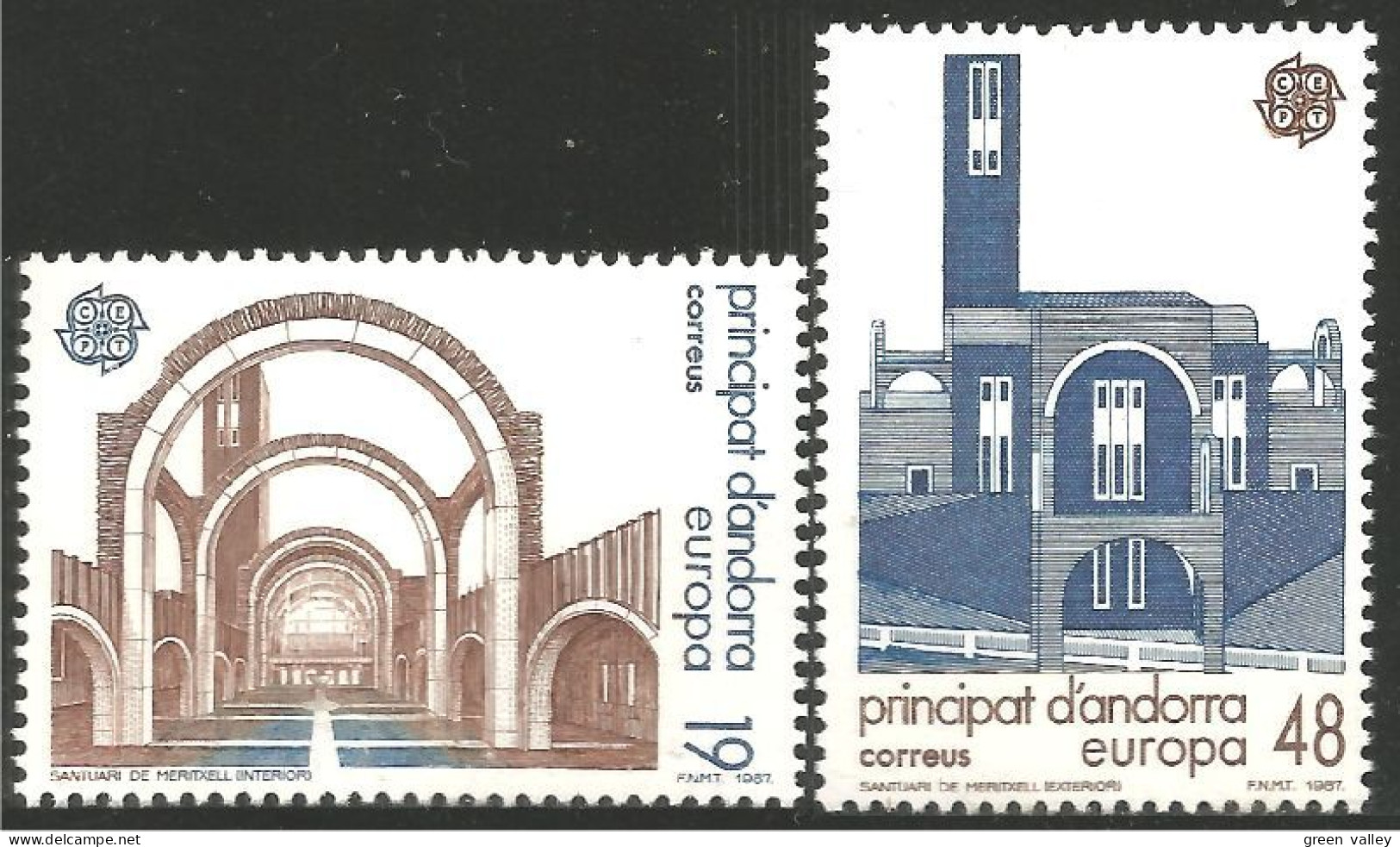 EU87-2 EUROPA-CEPT 1987 Andorra Meritxell Architecture MNH ** Neuf SC - Kirchen U. Kathedralen