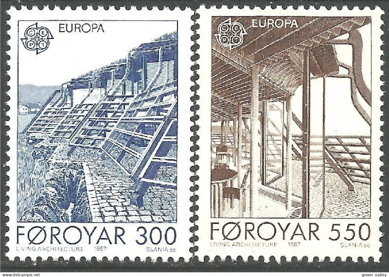 EU87-5 EUROPA-CEPT 1987 Faroe Feroe Foroyar Architecture MNH ** Neuf SC - 1987