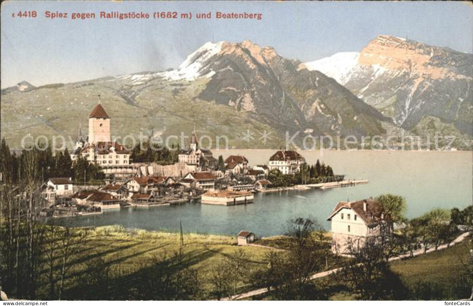 11769367 Spiez BE Thunersee Kirche Schloss Ralligstoecke Beatenberg Spiez - Autres & Non Classés