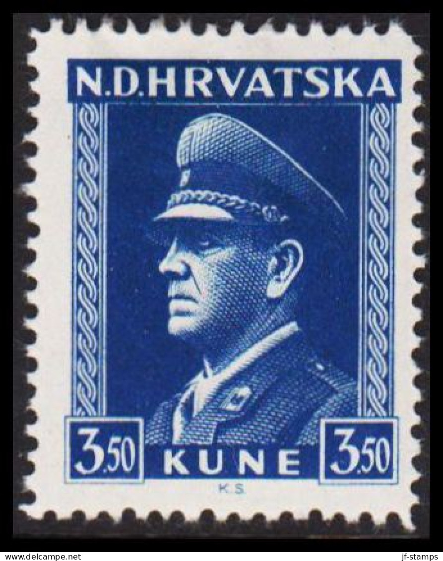 1943. HRVATSKA Pavelič 3,50 KUNE. Hinged. (Michel 106) - JF546066 - Croatia