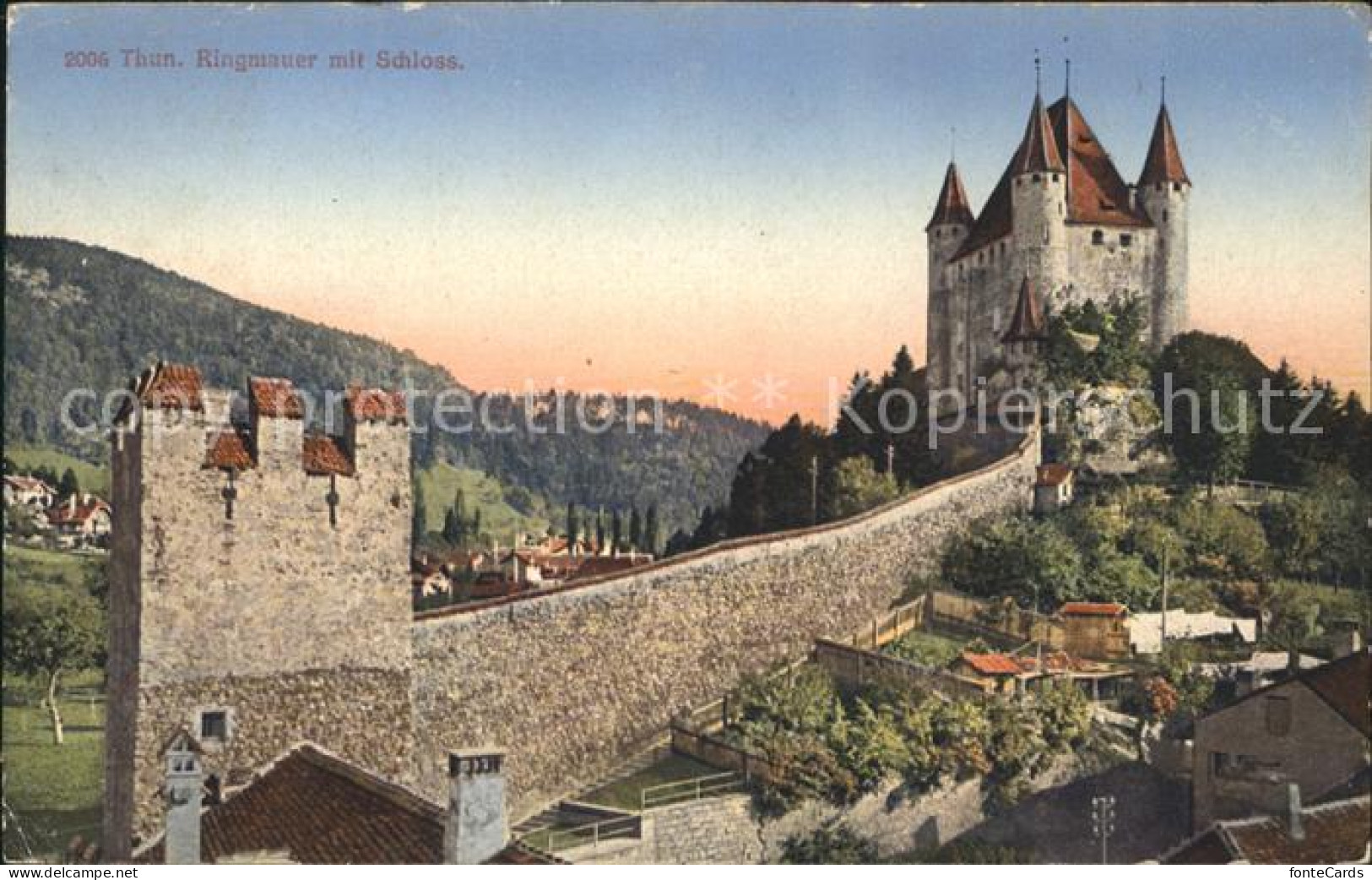 11769297 Thun BE Ringmauer Mit Schloss Thun - Autres & Non Classés