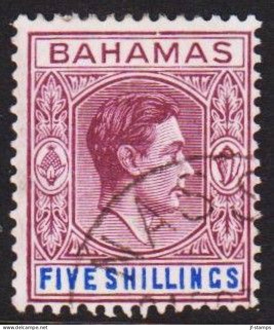 1938. BAHAMAS GEORG VI FIVE SHILLINGS.  (Michel 118) - JF546073 - Bahama's (1973-...)