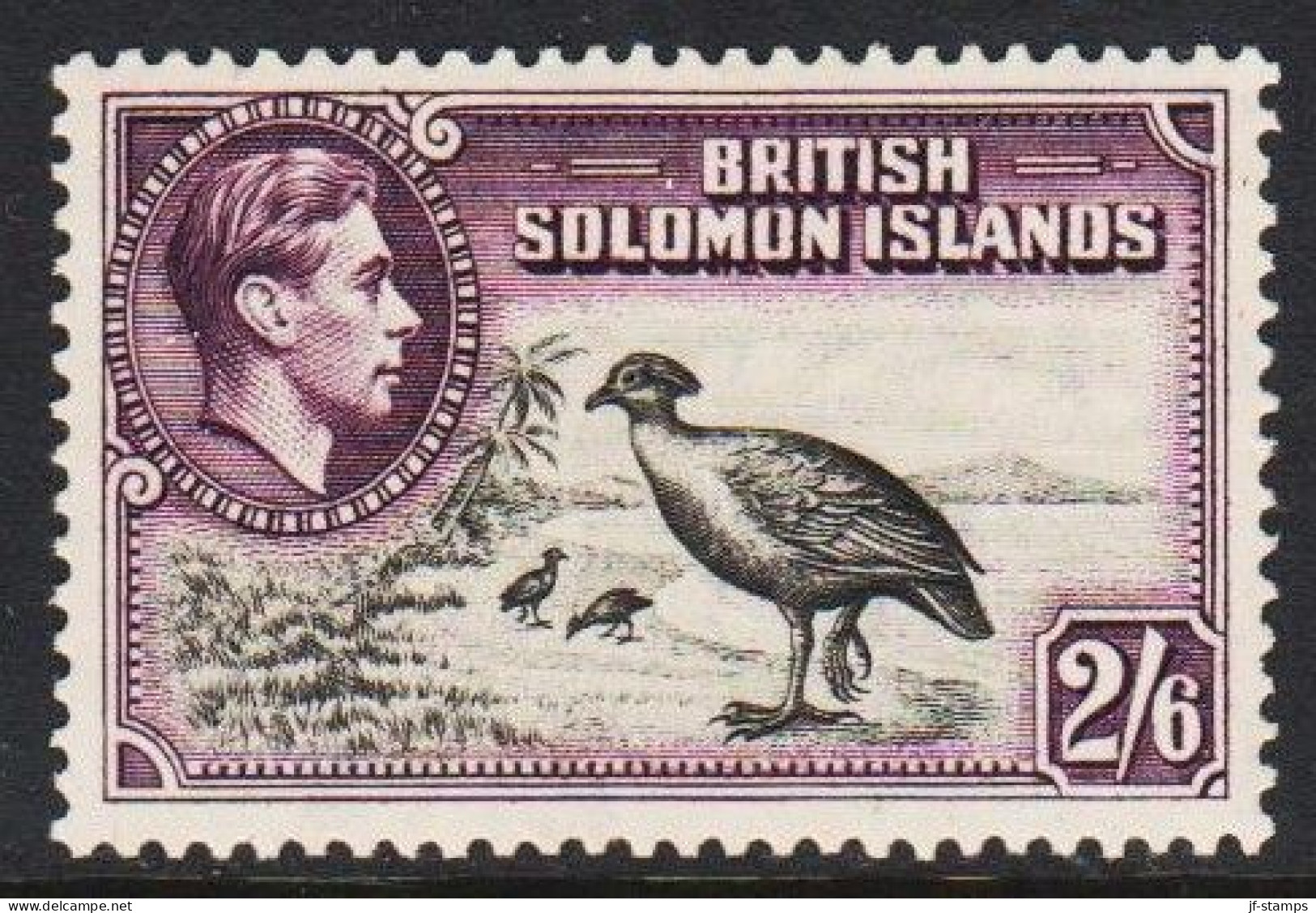 1939. BRITISH SOLOMON ISLANDS. King Georg VI. And Country Scenary 2/6 Hinged.  (Michel 69) - JF546081 - Iles Salomon (...-1978)