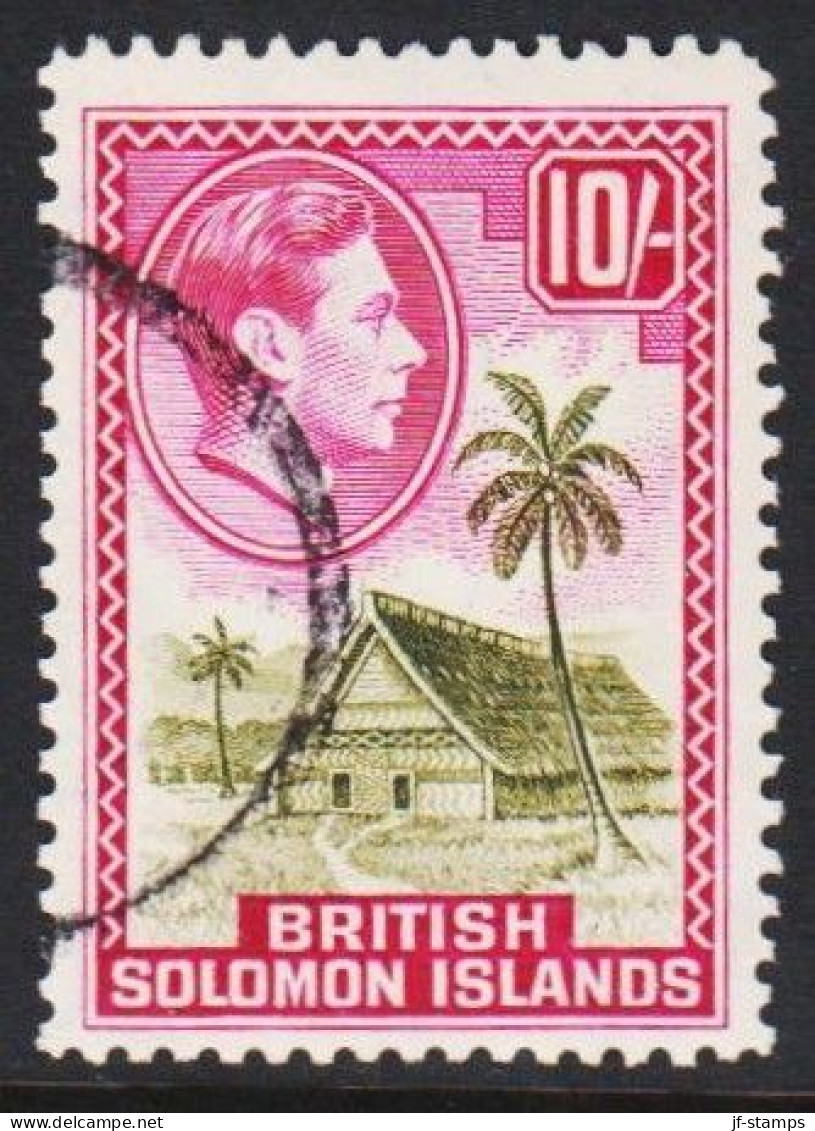 1939. BRITISH SOLOMON ISLANDS. King Georg VI. And Country Scenary 10/- (Michel 71) - JF546084 - British Solomon Islands (...-1978)