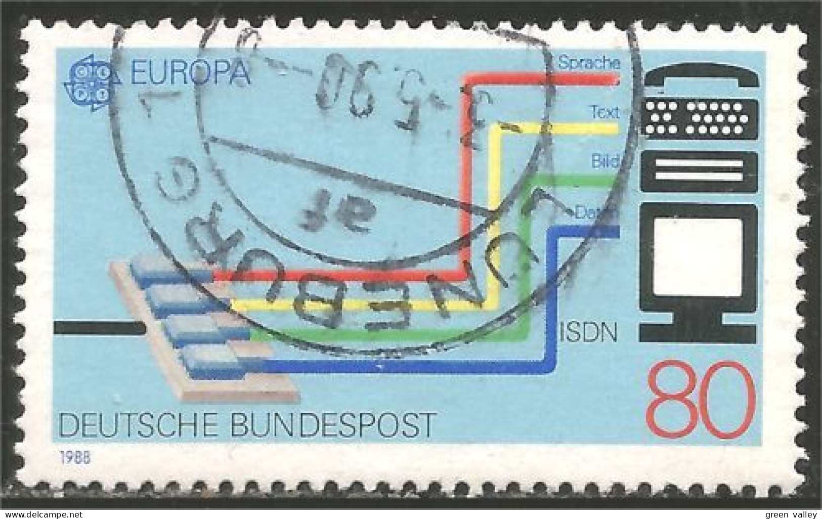 EU88-15b EUROPA-CEPT 1988 Germany Telephone Ordinateur Computer Communications - Telecom