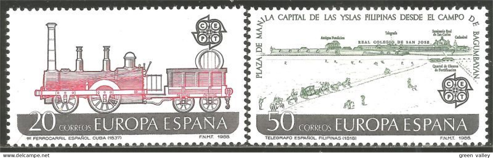 EU88-12a EUROPA-CEPT 1988 Spain Diligence Cheval Horse Pferd Cavallo Caballo MNH ** Neuf SC - Caballos