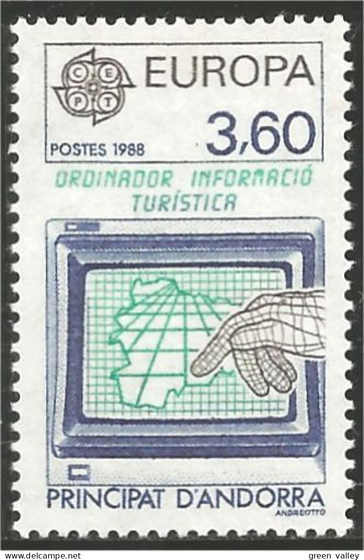 EU88-2c EUROPA-CEPT 1988 Andorre Ordinateur Computer Ordinador MNH ** Neuf SC - Informatik