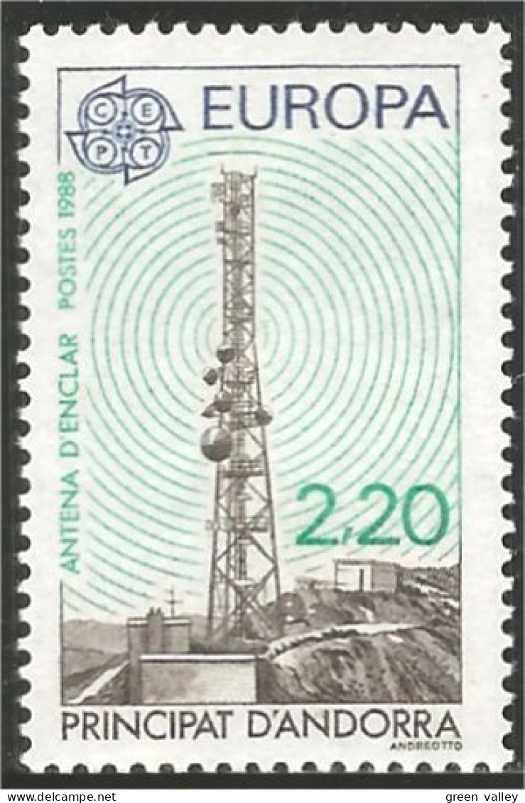 EU88-1b EUROPA-CEPT 1988 Andorre Tour Communications Tower MNH ** Neuf SC - Télécom