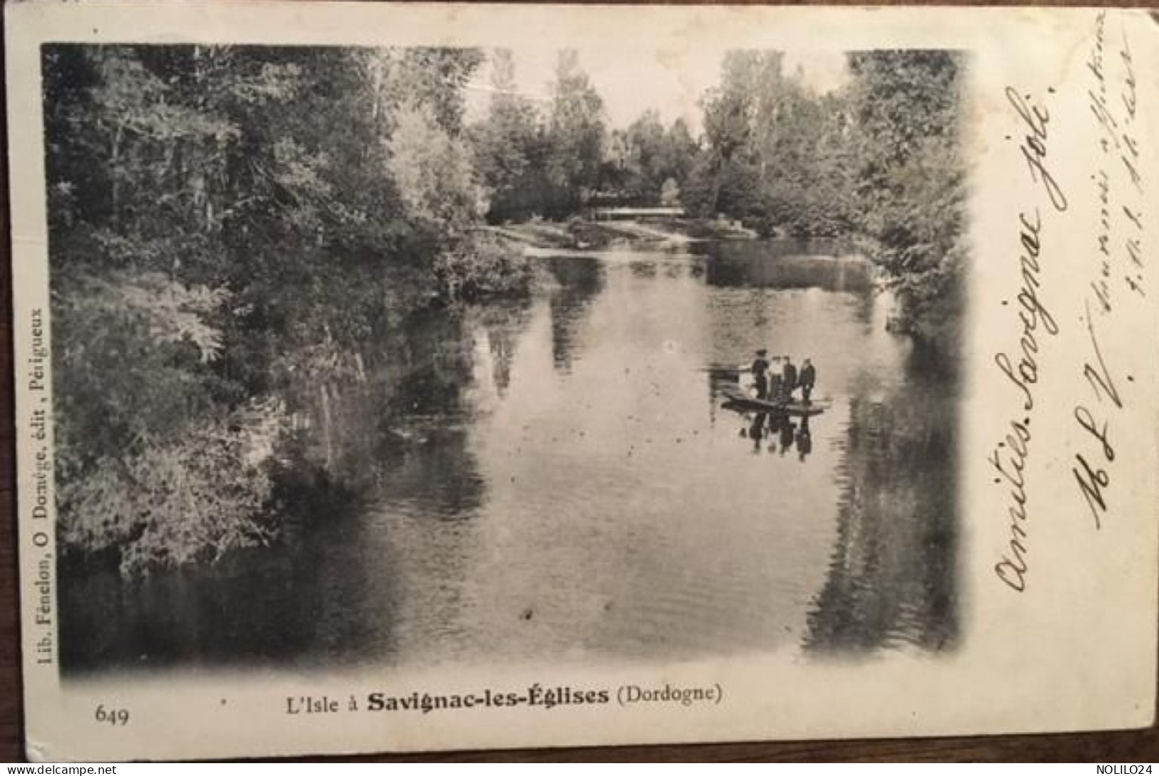 Cpa 24 Dordogne, L'Isle à SAVIGNAC LES EGLISES, Animée, Promenade En Barque, éd Domège, Dos Simple En 1905 - Sonstige & Ohne Zuordnung