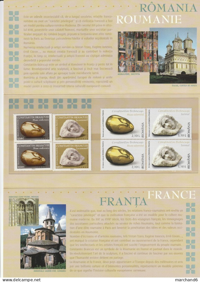 2006 France Roumanie Pochette Souvenir N°29 émissions Communes Art Contantin Brancusi N°3963/64 Et Bf 322 Neuf ** - Other & Unclassified