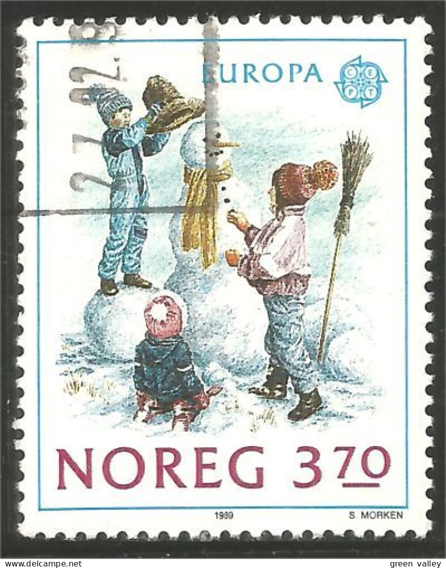 EU89-23d EUROPA-CEPT 1989 Norway Snowman Jeux Enfants Children Games Kinderspiele - Oblitérés