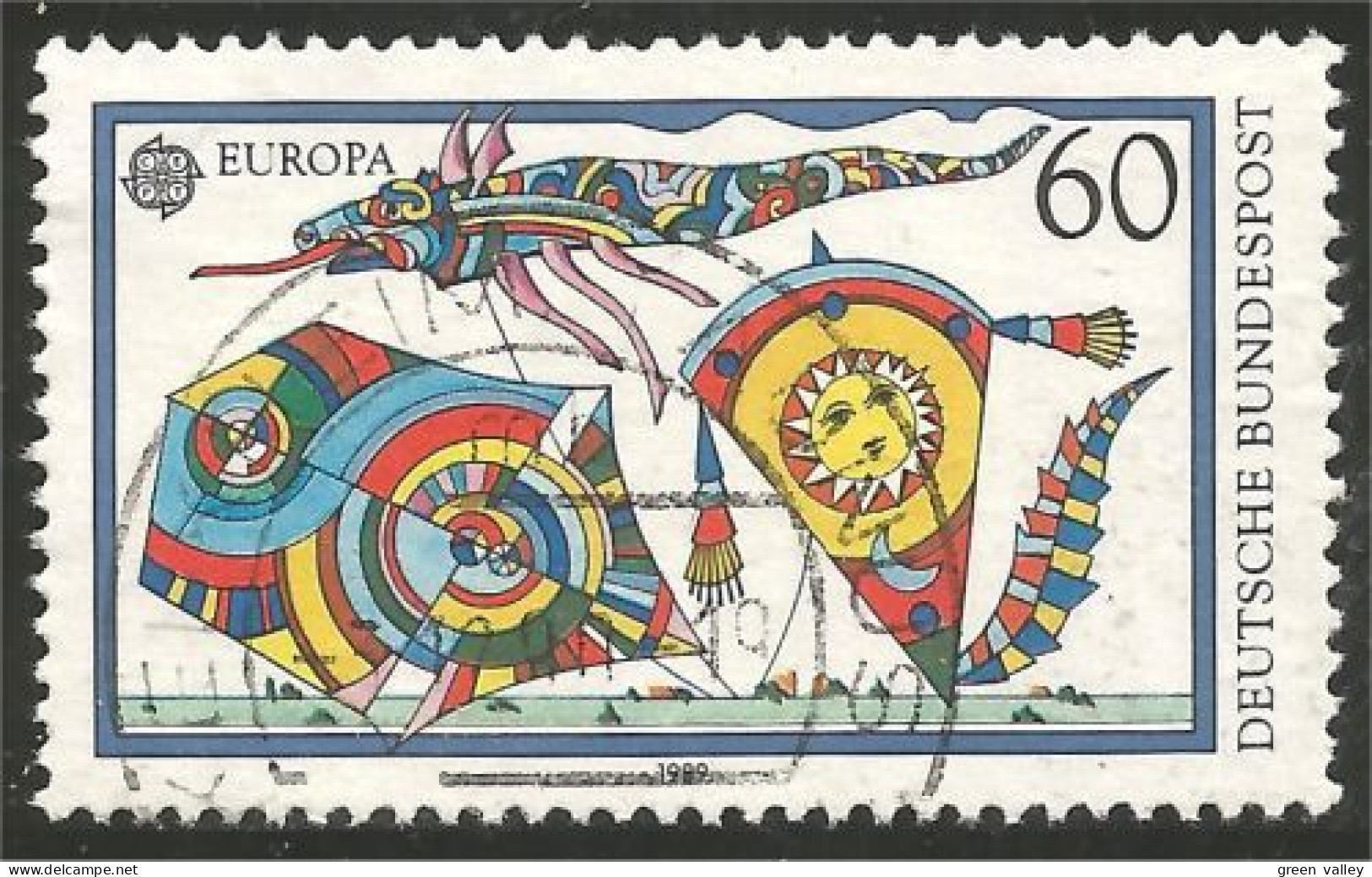 EU89-18d EUROPA-CEPT 1989 Germany Cerf-Volant Kite Jeux Enfants Children Games Kinderspiele - Gebruikt