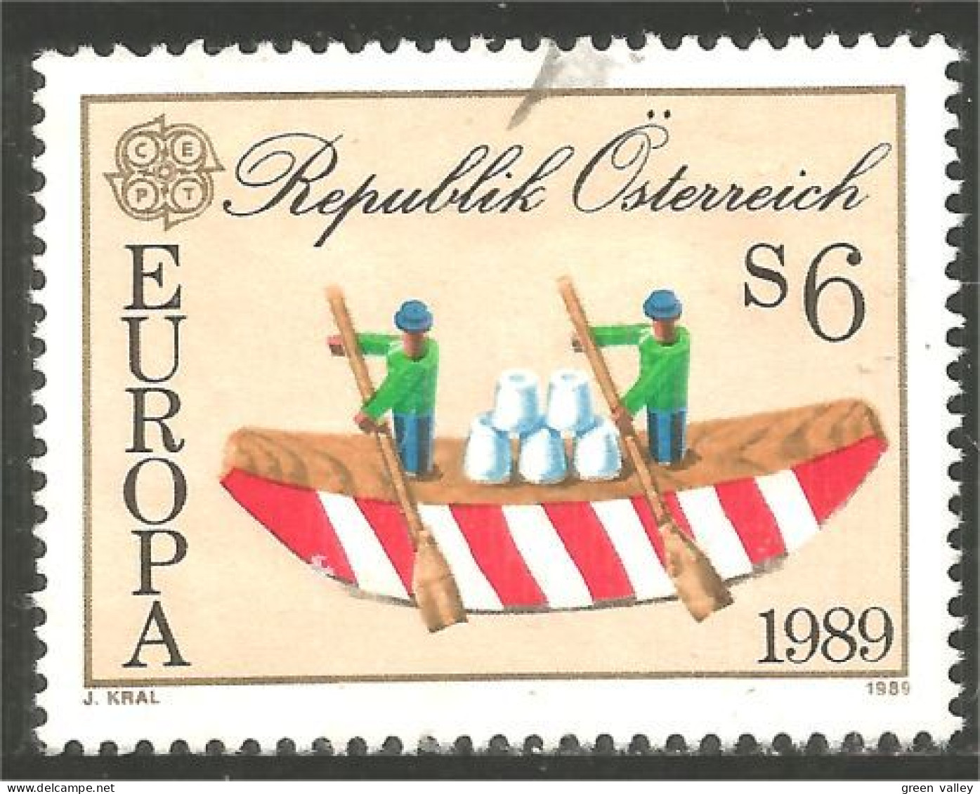 EU89-14b EUROPA-CEPT 1989 Austria Boat Bateau Jeux Enfants Children Games Kinderspiele - Ohne Zuordnung