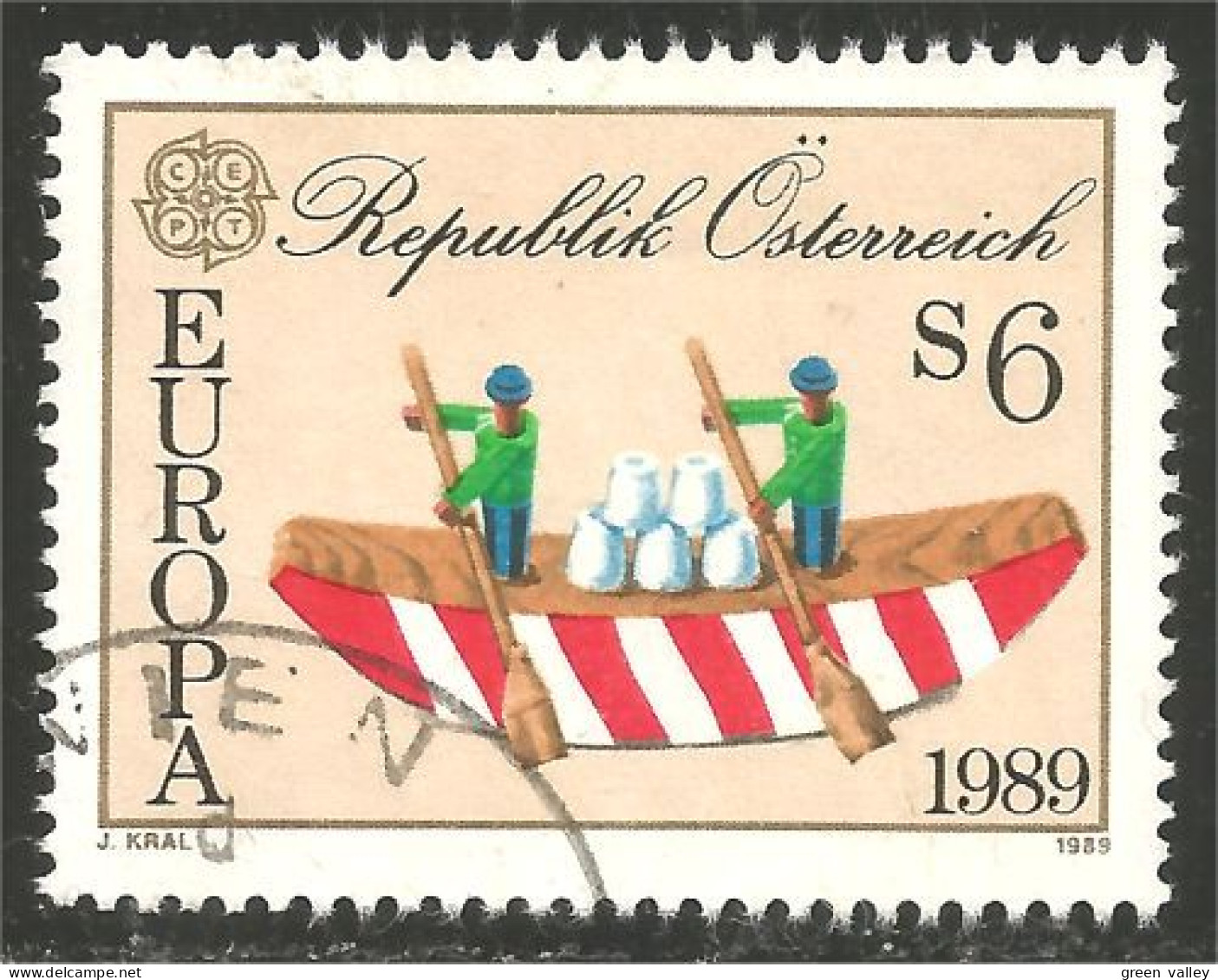 EU89-14a EUROPA-CEPT 1989 Austria Boat Bateau Jeux Enfants Children Games Kinderspiele - 1989
