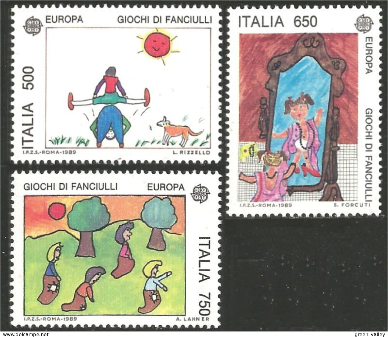 EU89-6 EUROPA-CEPT 1989 Italy Jeux Enfants Children Games Kinderspiele Dog Chien MNH ** Neuf SC - 1989