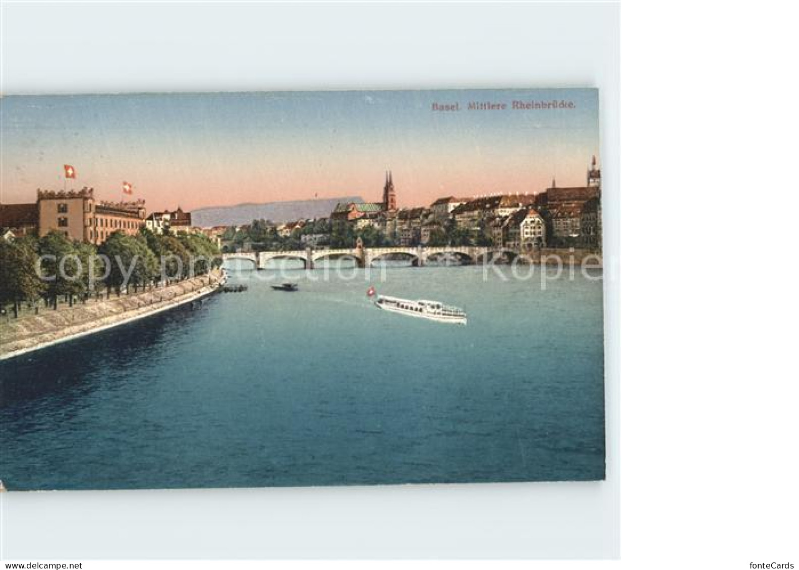 11763077 Basel BS Mittlere Rheinbruecke Dampfer  Basel BS - Altri & Non Classificati