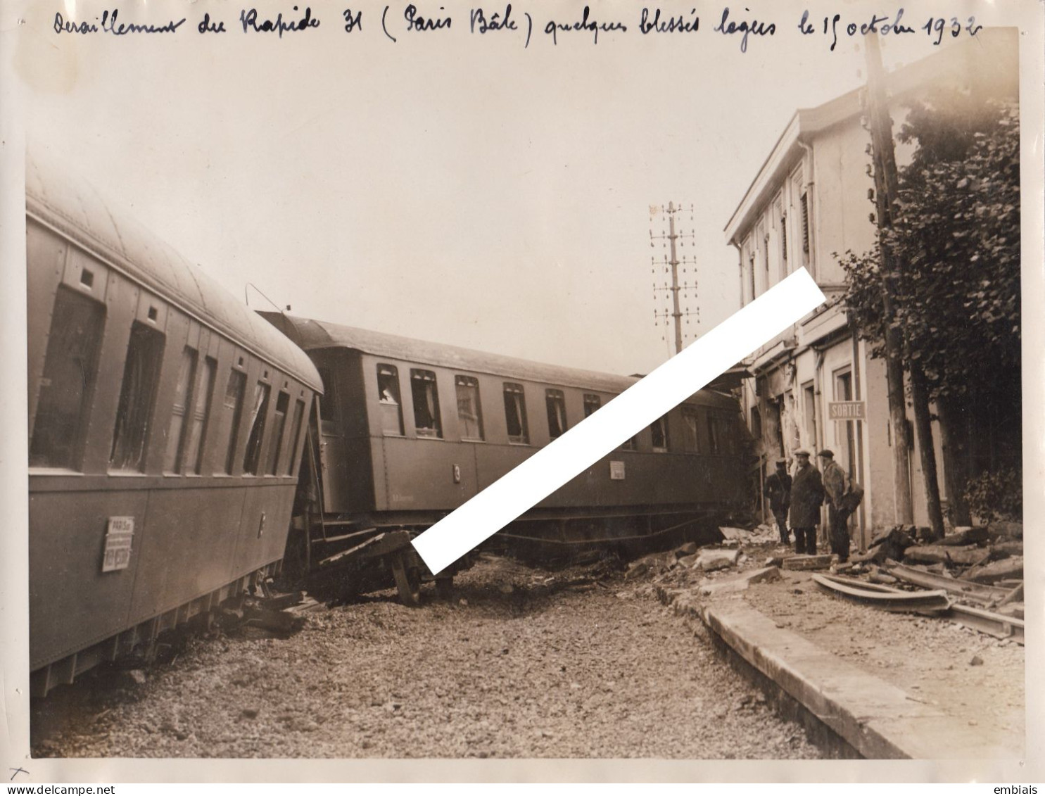 GARE VILLEPATOUR  ACCIDENT CHEMIN DE FER 15 Octobre 1932 - Photo Originale Du Déraillement Du Rapide 31 Paris - Bâle. - Trains