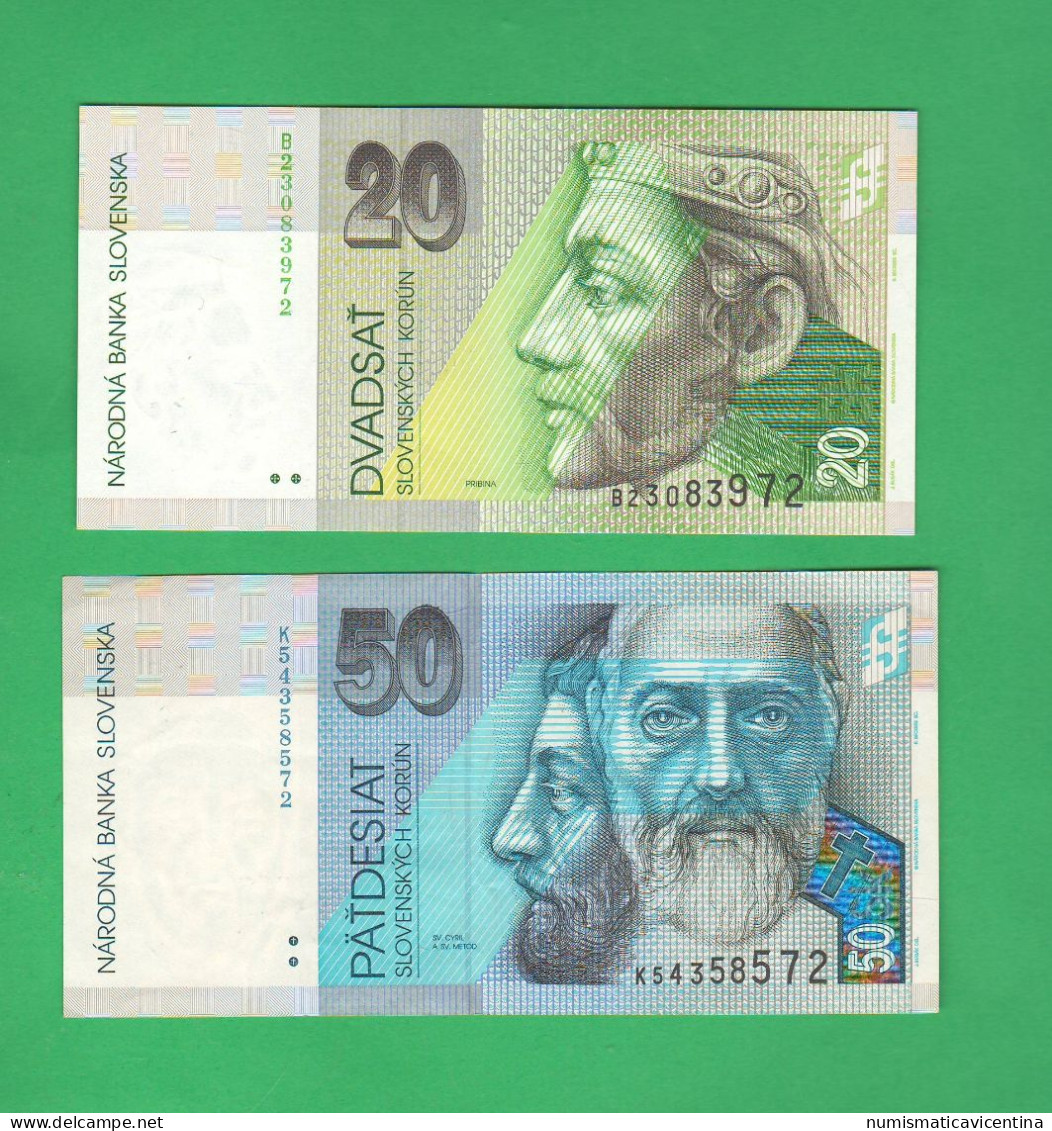 Slovaquie 20 + 50 Korun 1993 E 2005 Slovacchia 20 + 50 Corone - Slovakia