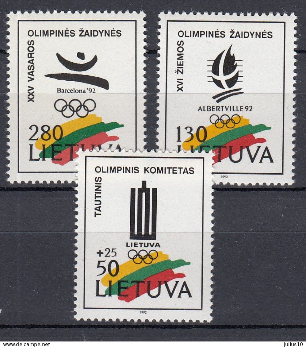 LITHUANIA 1992 Olympic Games MNH(**) Mi 496-498 #Lt1167 - Altri & Non Classificati