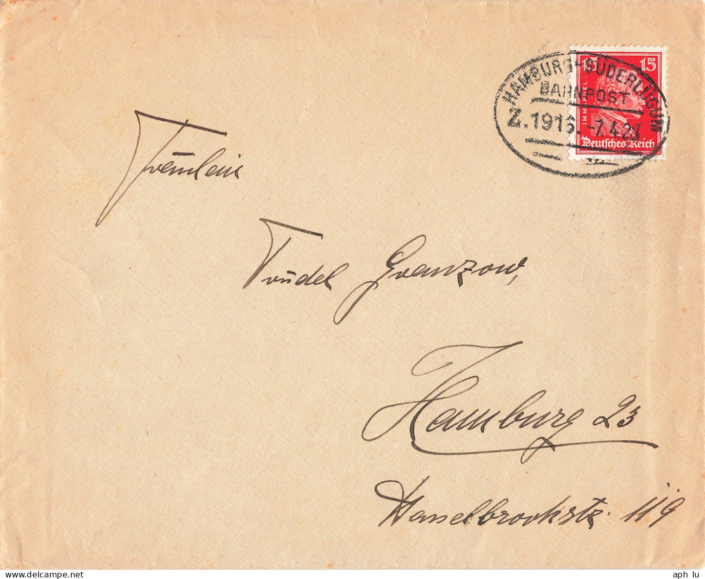 Bahnpost (Ambulant; R.P.O./T.P.O.) Hamburg-Süderlingen (ZA2546) - Cartas & Documentos