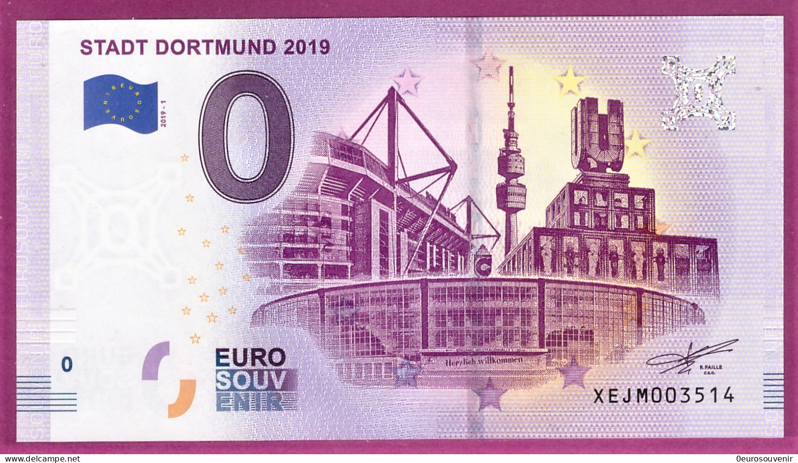 0-Euro XEJM 2019-1 STADT DORTMUND 2019 - Privatentwürfe