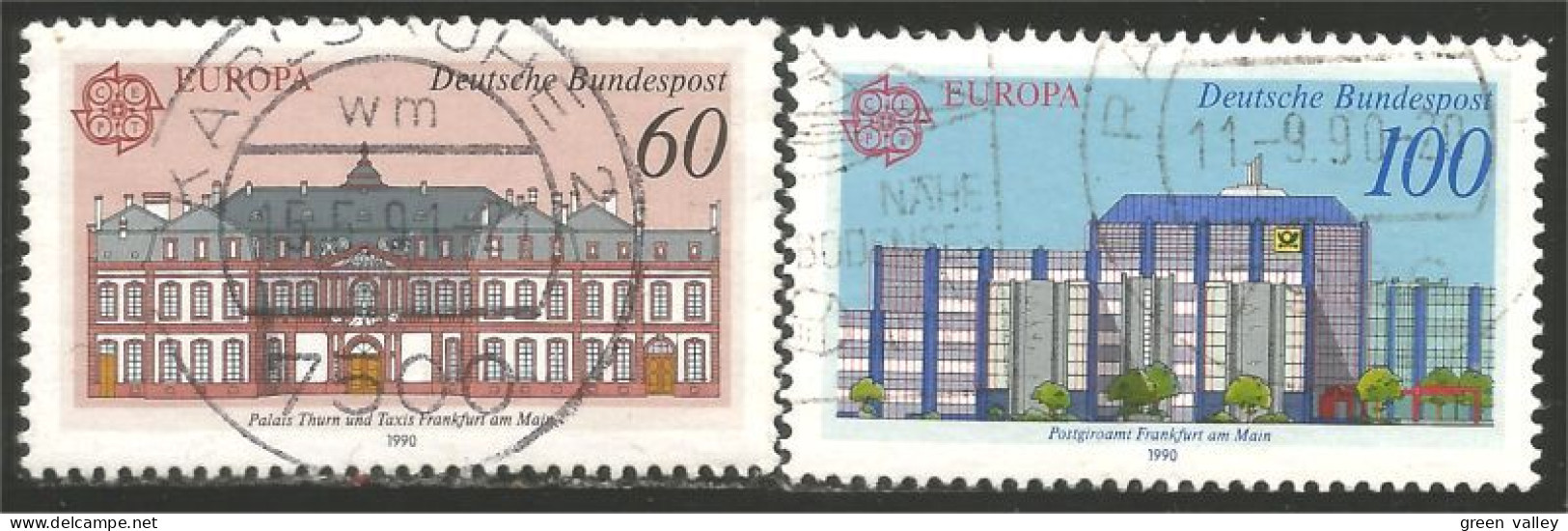 EU90-13b EUROPA-CEPT 1990 Germany KARLSRUHE Bureaux Postes Postal Houses - Andere & Zonder Classificatie