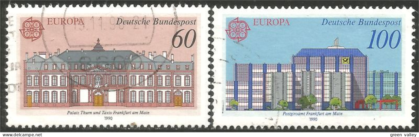 EU90-13d EUROPA-CEPT 1990 Allemagne Bureaux Postes Postal Houses - Autres & Non Classés
