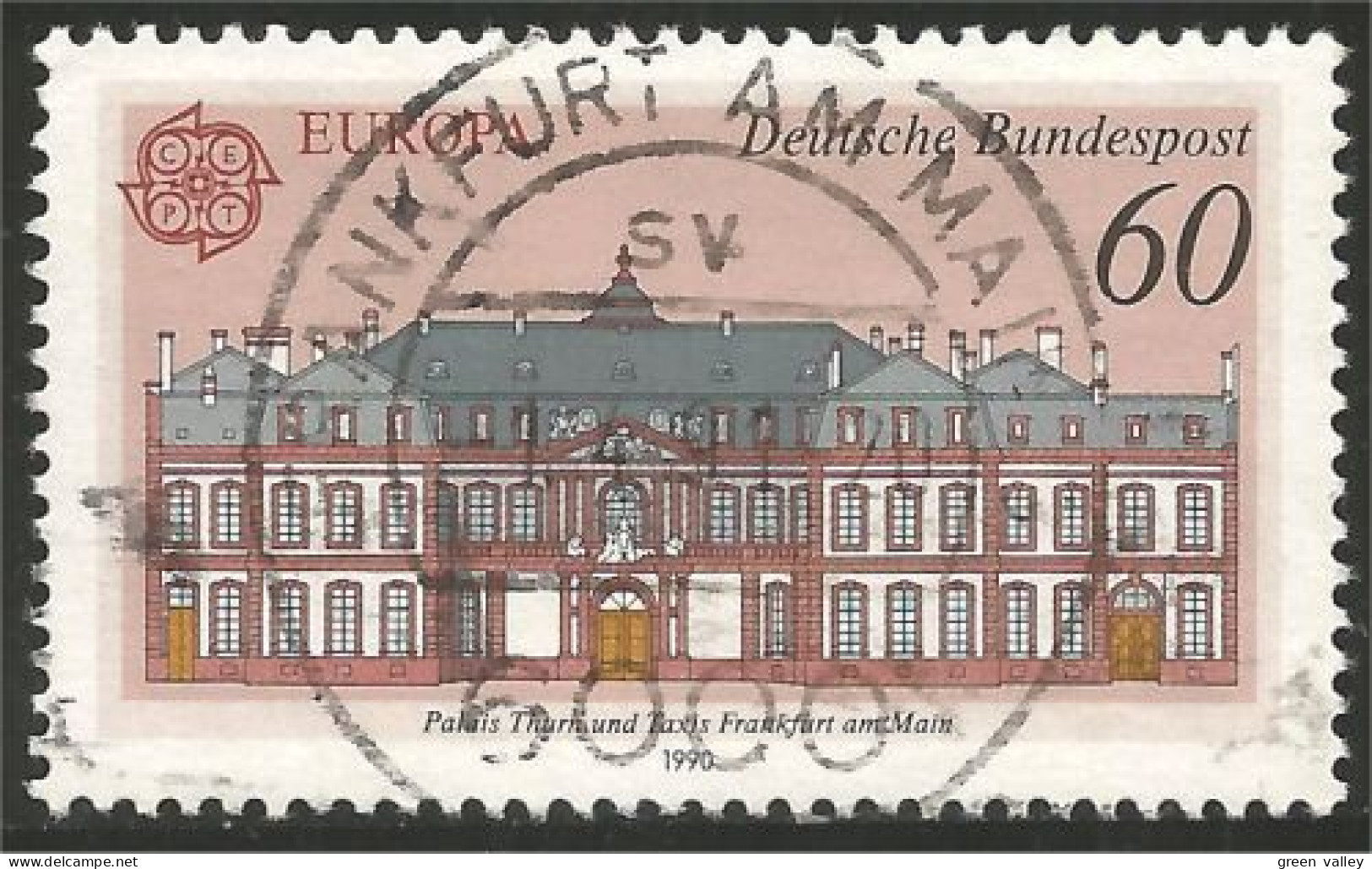 EU90-14b EUROPA-CEPT 1990 Germany FRANKFURT AM MAIN Bureaux Postes Postal Houses - Andere & Zonder Classificatie