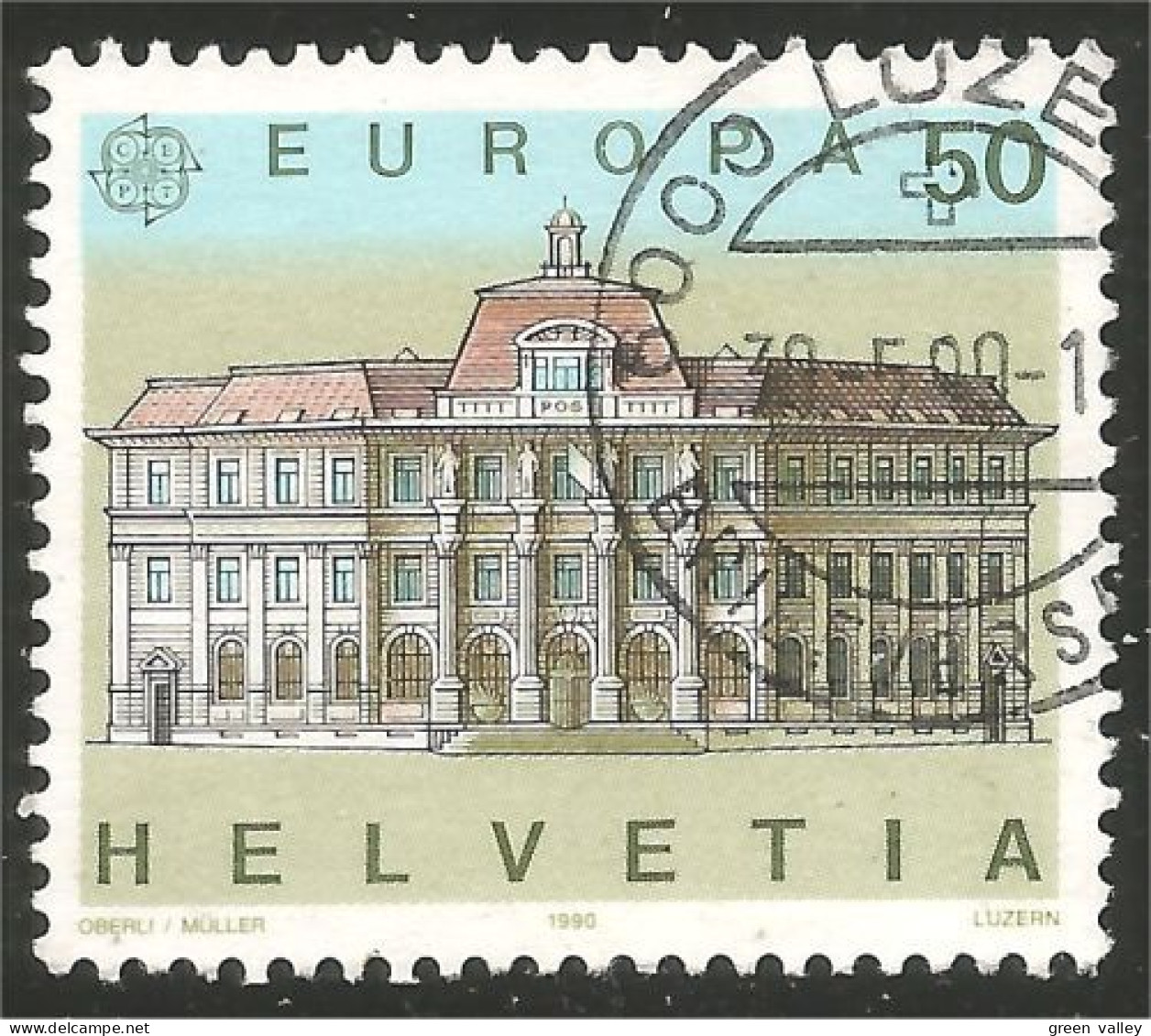 EU90-18a EUROPA-CEPT 1990 Suisse LUZERN Bureaux Postes Postal Houses - 1990