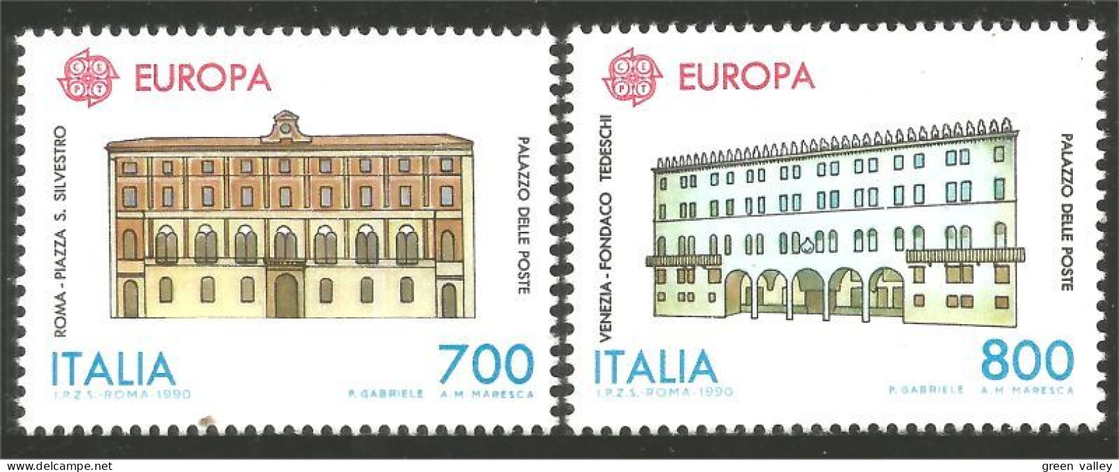 EU90-7b EUROPA-CEPT 1990 Italie Bureaux Postes Postal Houses MNH ** Neuf SC - Autres & Non Classés