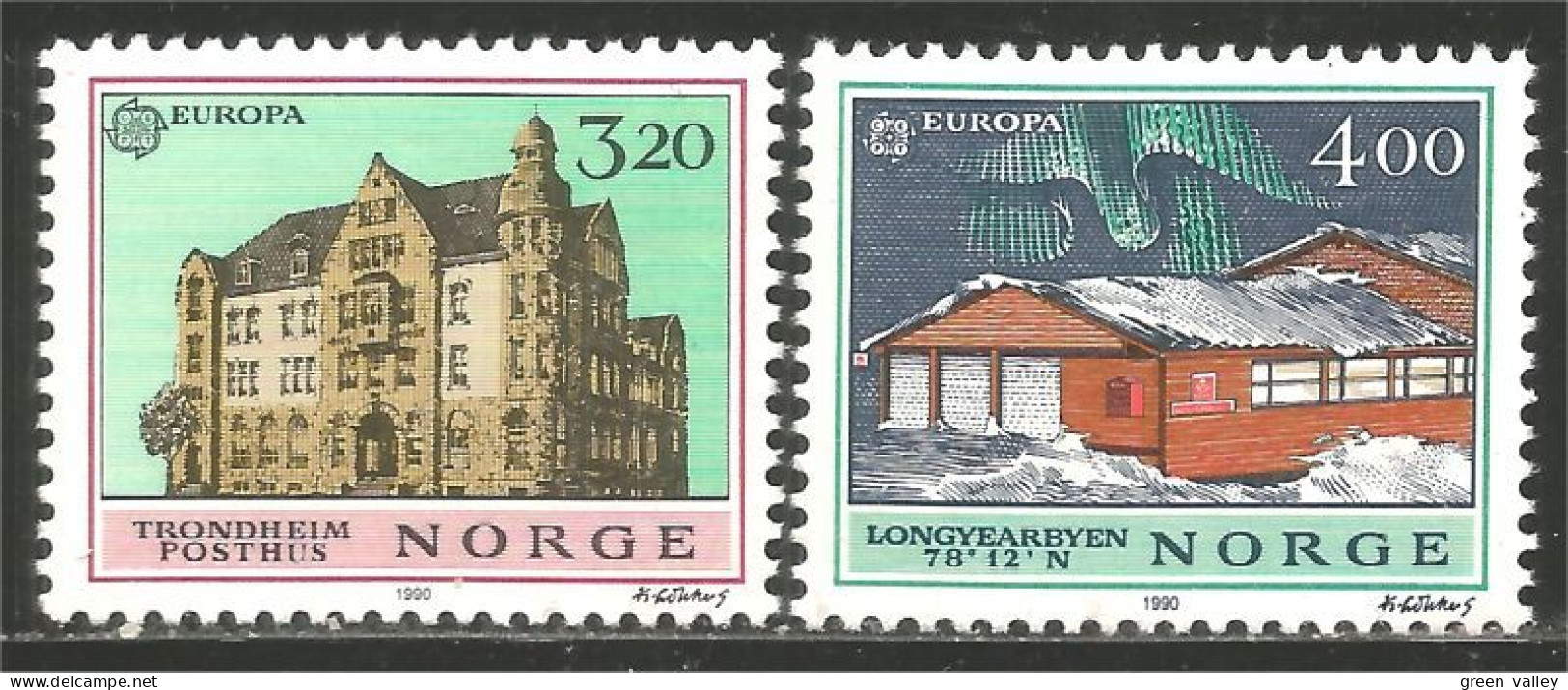 EU90-9 EUROPA-CEPT 1990 Norway Bureaux Postes Postal Houses MNH ** Neuf SC - 1990