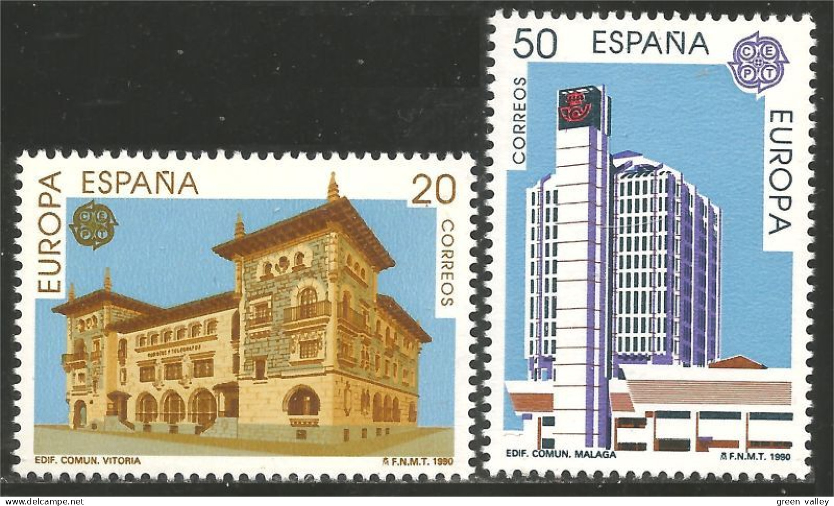 EU90-10 EUROPA-CEPT 1990 Espagne Bureaux Postes Postal Houses MNH ** Neuf SC - 1990