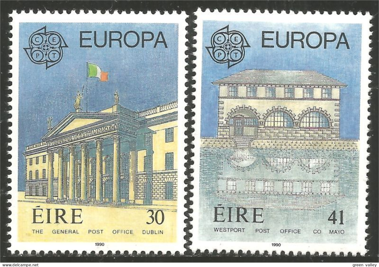 EU90-6a EUROPA-CEPT 1990 Irlande EIRE Bureaux Postes Postal Houses MNH ** Neuf SC - 1990