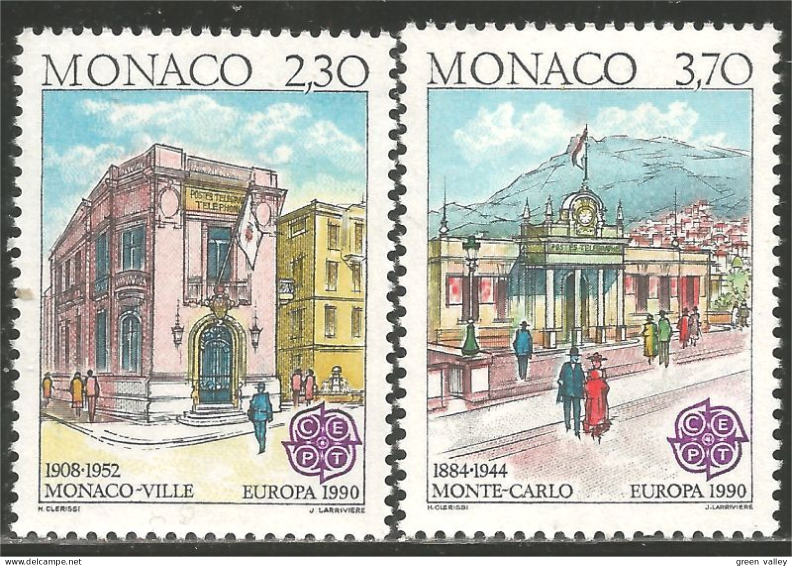 EU90-8b EUROPA-CEPT 1990 Monaco Bureaux Postes Postal Houses MNH ** Neuf SC - Autres & Non Classés