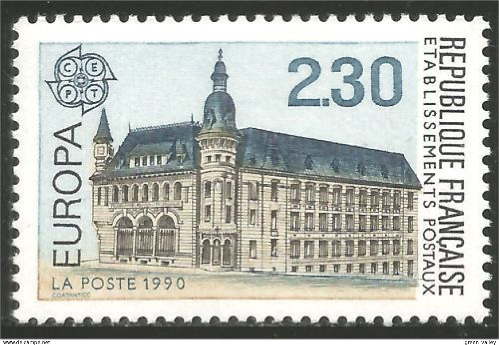 EU90-4a EUROPA-CEPT 1990 France Bureaux Postes Postal Houses MNH ** Neuf SC - 1990